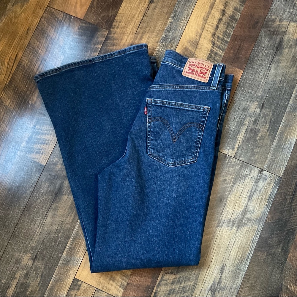 Levi's Dark Blue Flare & Wide Leg Jeans